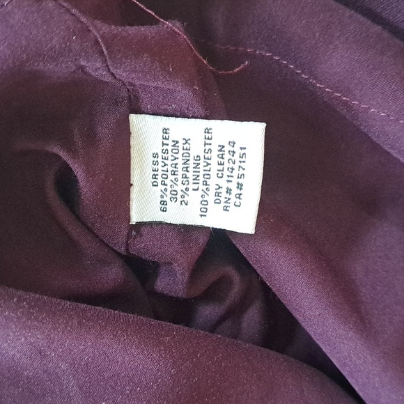 Maroon Tailored A-line Mini Flare Dress 3/4 Sleeve Pockets Unbranded Classy - Picture 8 of 9